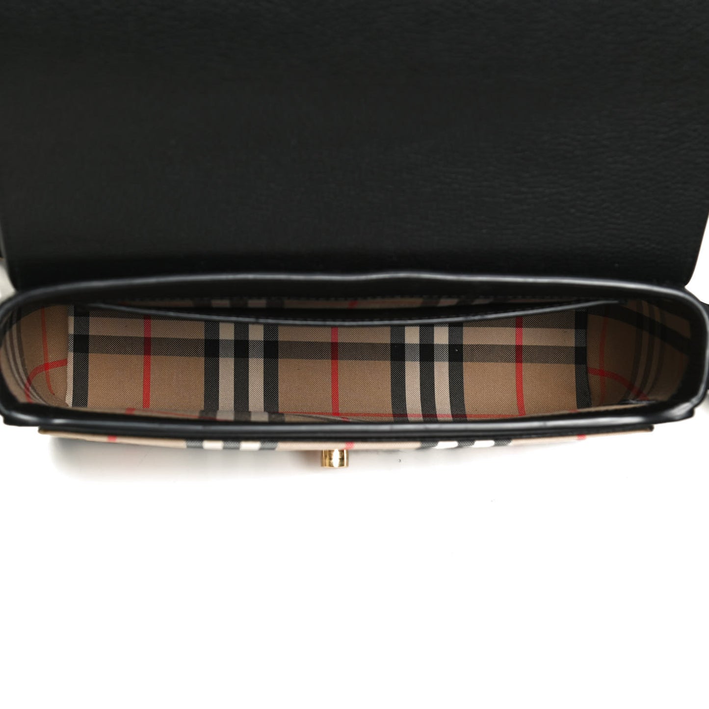 Grainy Calfskin Vintage Check Note Crossbody Bag Black