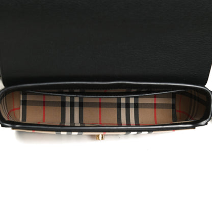 Burberry Grainy Calfskin Vintage Check Note Crossbody Bag Black 9 of 27