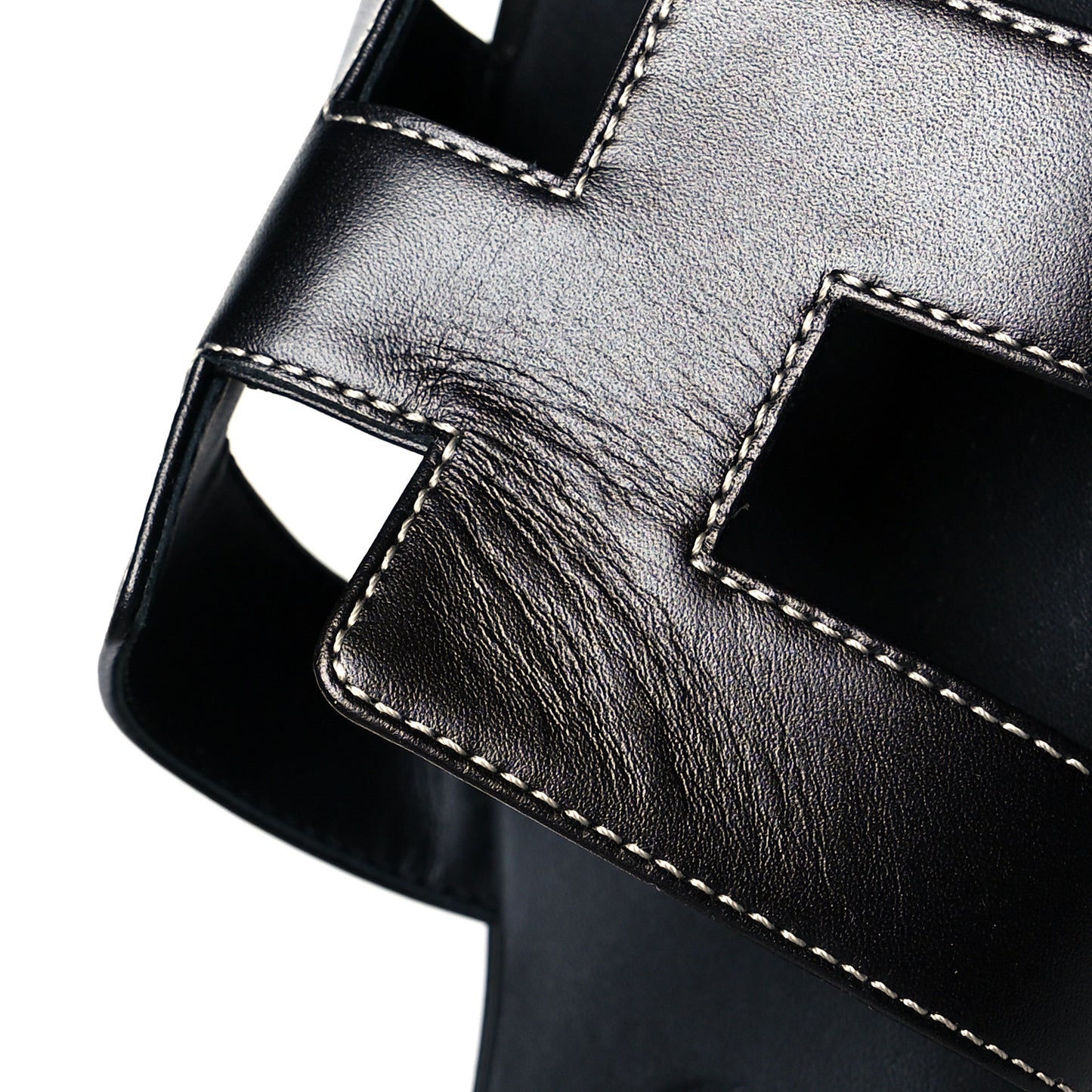 Box Calfskin Oran Sandals 40 Black