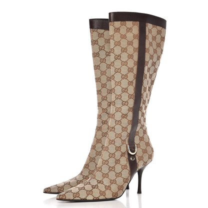 Gucci Monogram D Ring Tall Boots 8 Brown 3 of 11