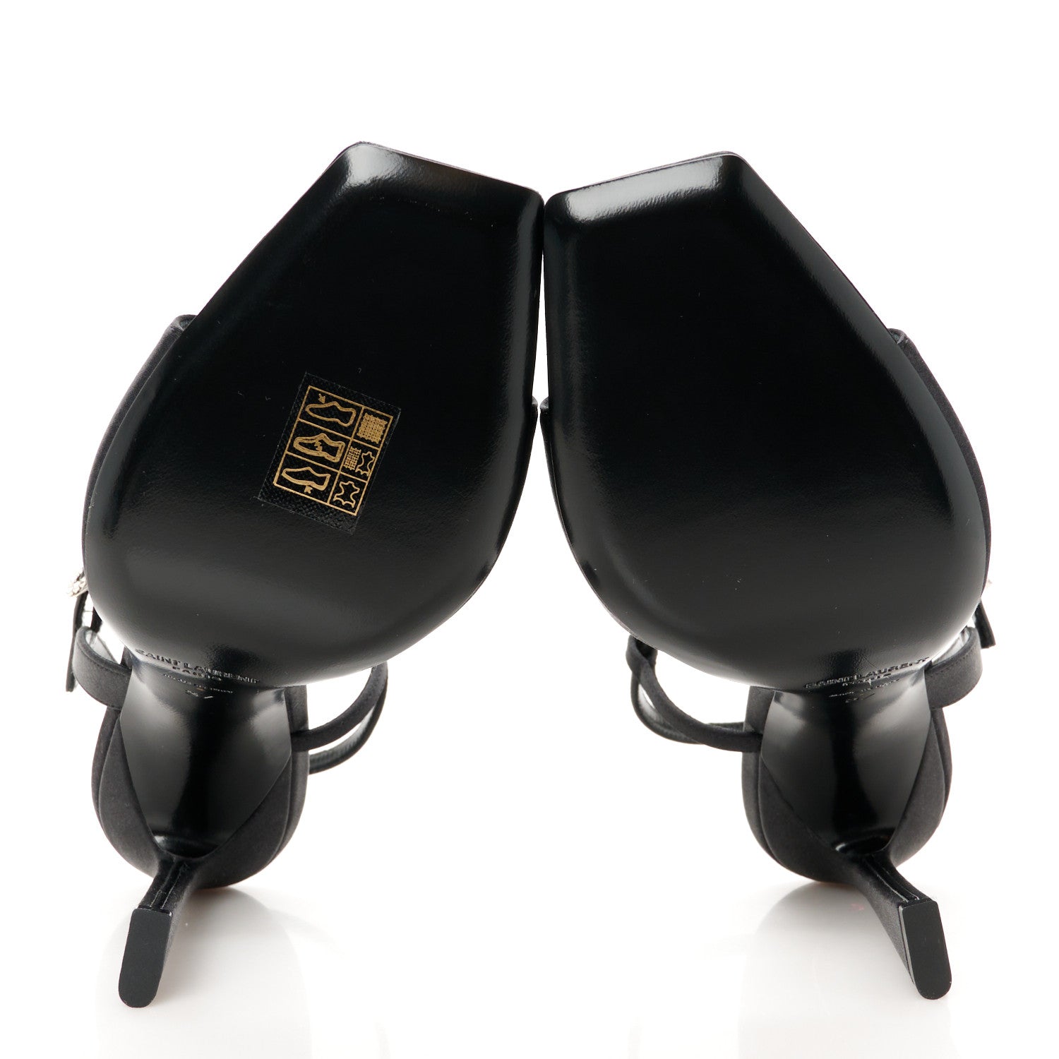 Saint Laurent Crepe Satin Melody 105 Ankle Strap Sandals 37 Black 6 of 9