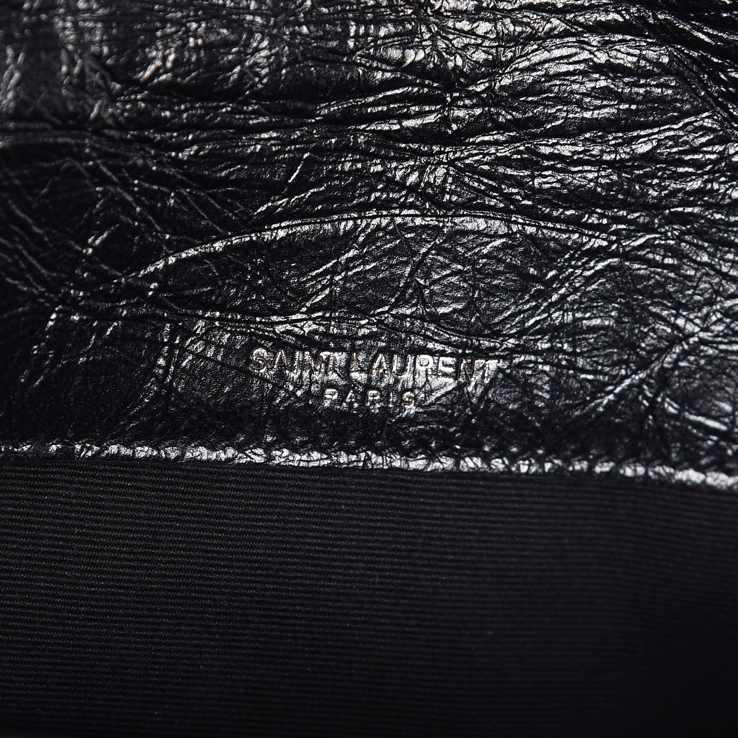 Saint Laurent Crinkled Calfskin Matelasse Monogram Baby Niki Chain Satchel Black 6 of 8