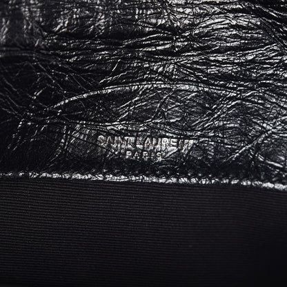 Saint Laurent Crinkled Calfskin Matelasse Monogram Baby Niki Chain Satchel Black 6 of 8