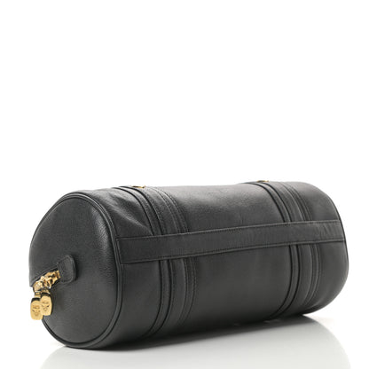MCM Grained Calfskin Studded Heritage Barrel Bag Black 4 of 10