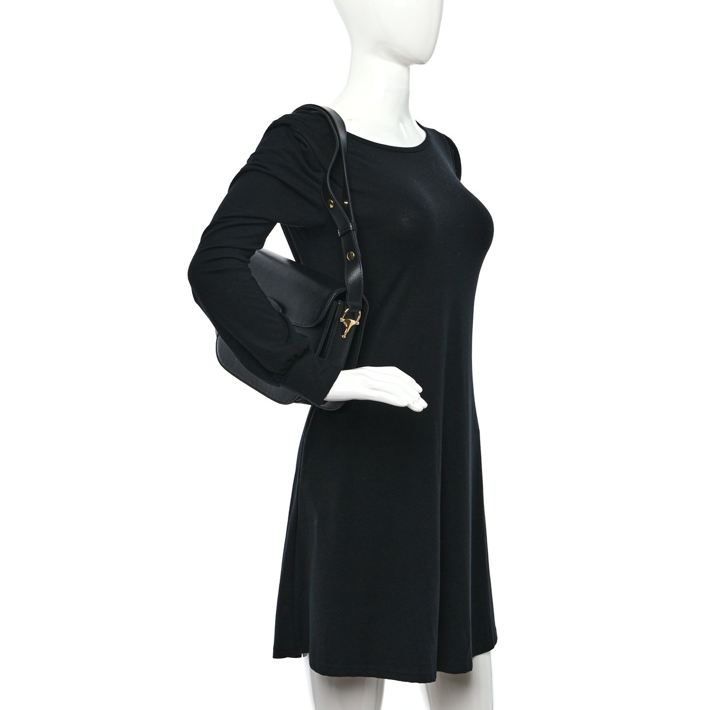 Azalea Calfskin Horsebit 1955 Shoulder Bag Black