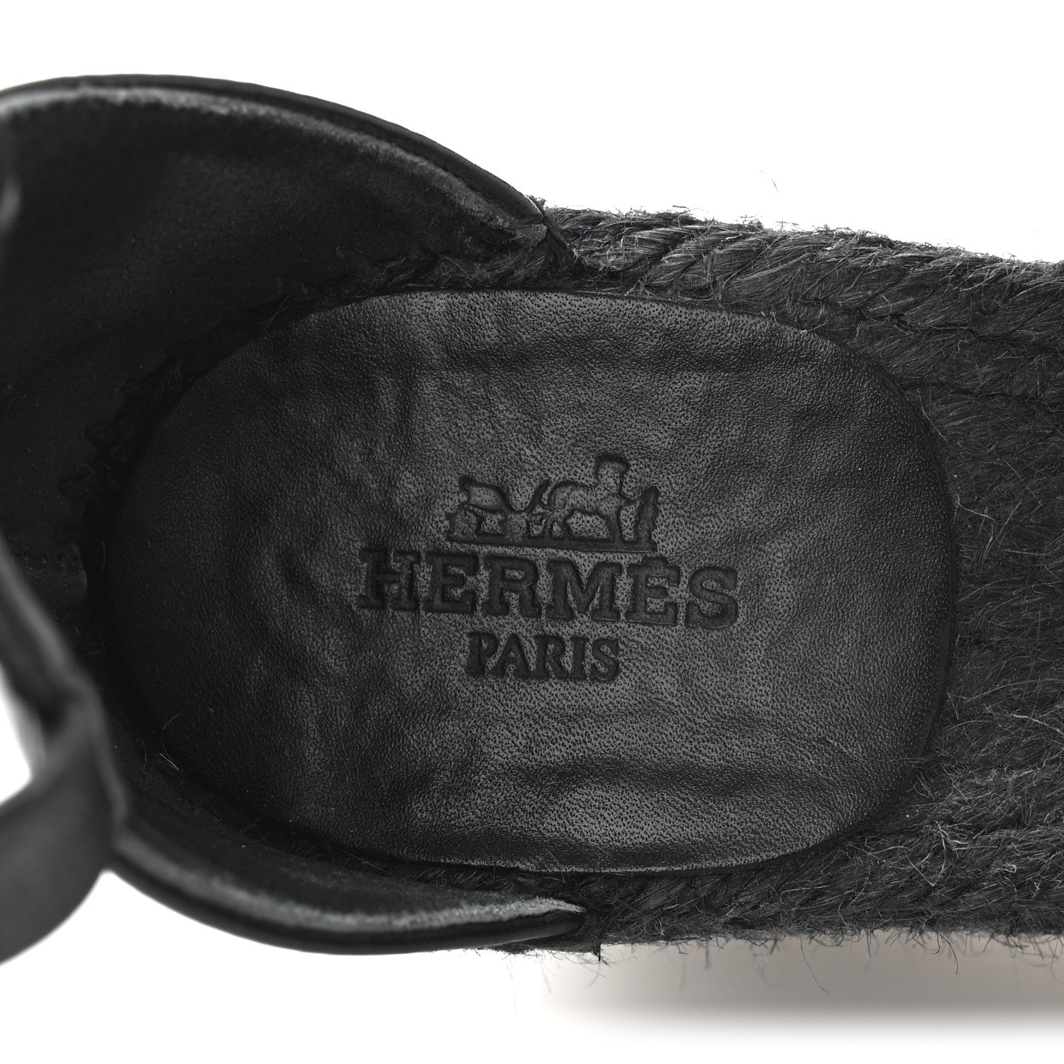 Hermes Calfskin Tipoli Espadrille Wedges 38 Black 8 of 14
