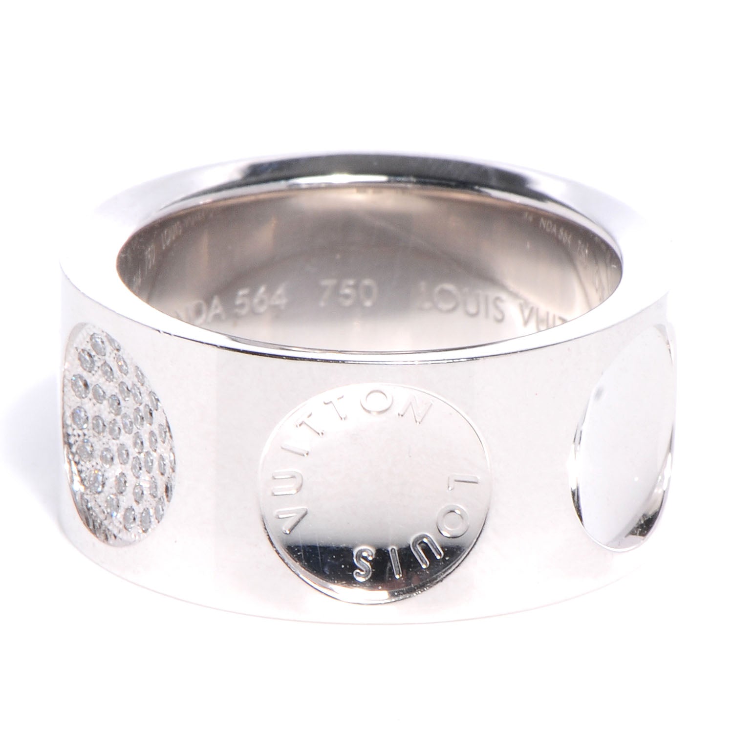 Louis Vuitton 18K White Gold Diamonds Empreinte Large Ring 54 6 of 6