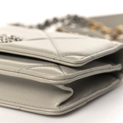 Chanel Lambskin Quilted Chanel 19 Wallet On Chain WOC Grey 10 of 11