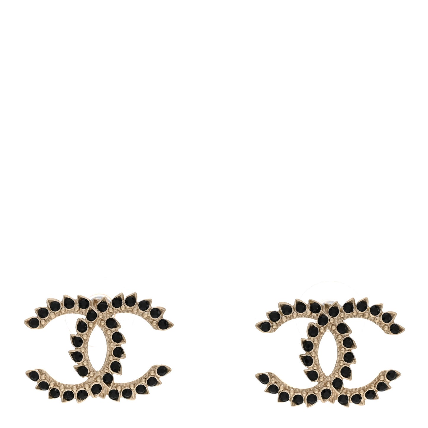 Strass Crystal Dazzling Wheat CC Earrings Black Gold