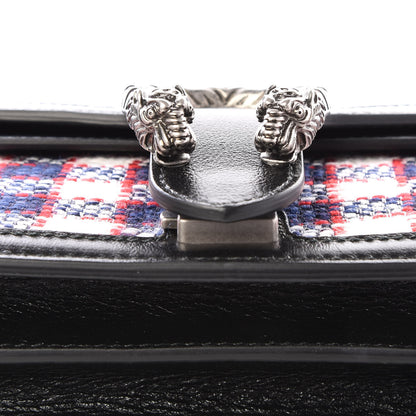 Gucci Vintage Tweed Check Small Dionysus Shoulder Bag White Hibiscus Red Marine 10 of 11