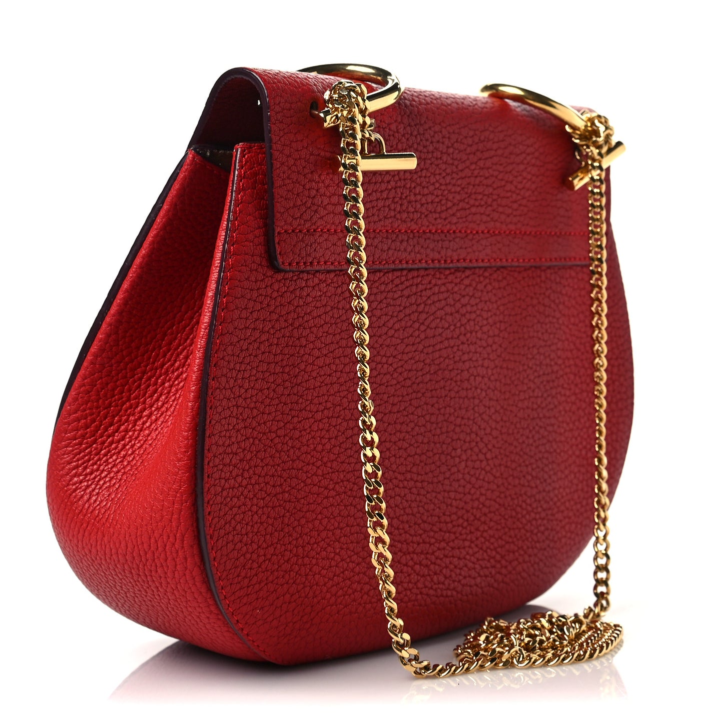Grained Lambskin Mini Drew Shoulder Bag Plaid Red