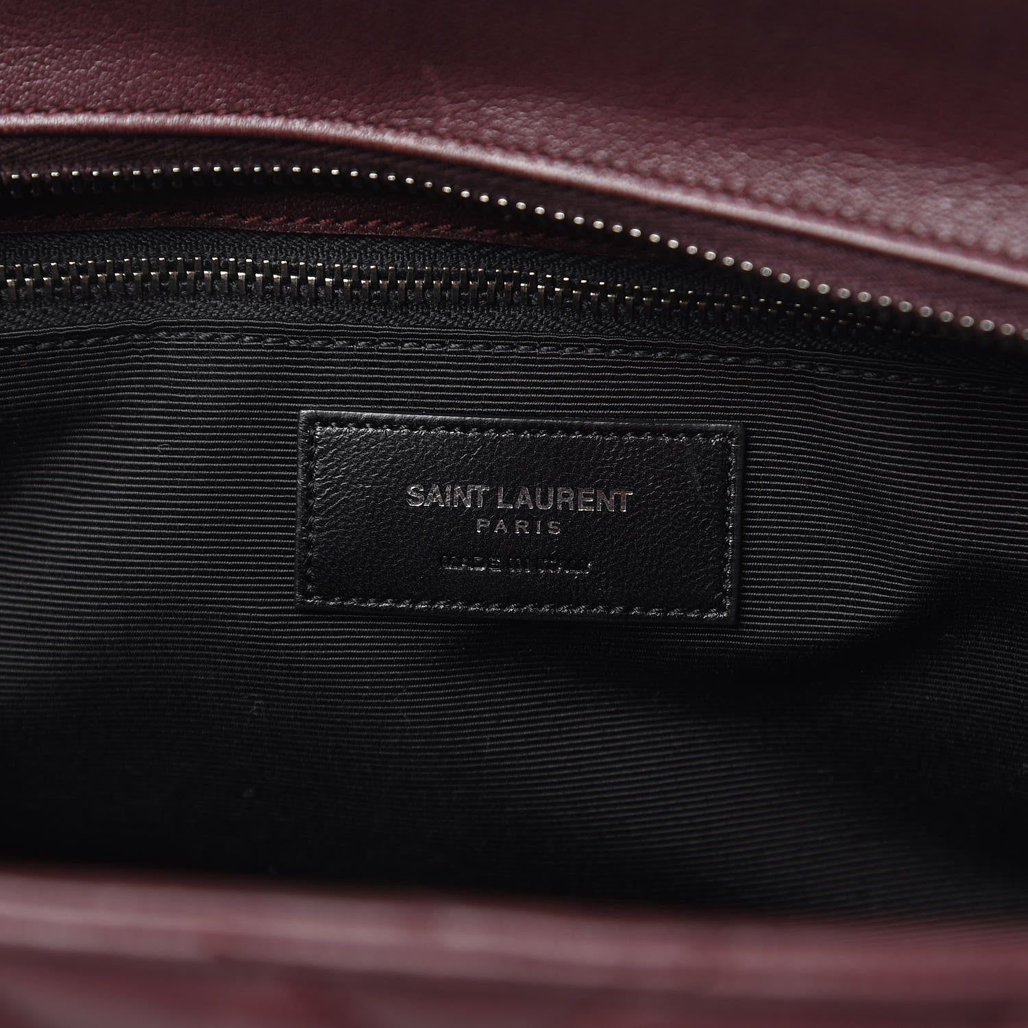 Saint Laurent Sheepskin Matelasse Chevron Large Monogram Shopping Bag Burgundy 6 of 9