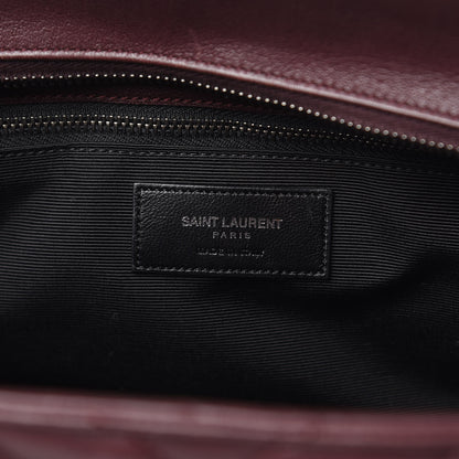Saint Laurent Sheepskin Matelasse Chevron Large Monogram Shopping Bag Burgundy 6 of 9