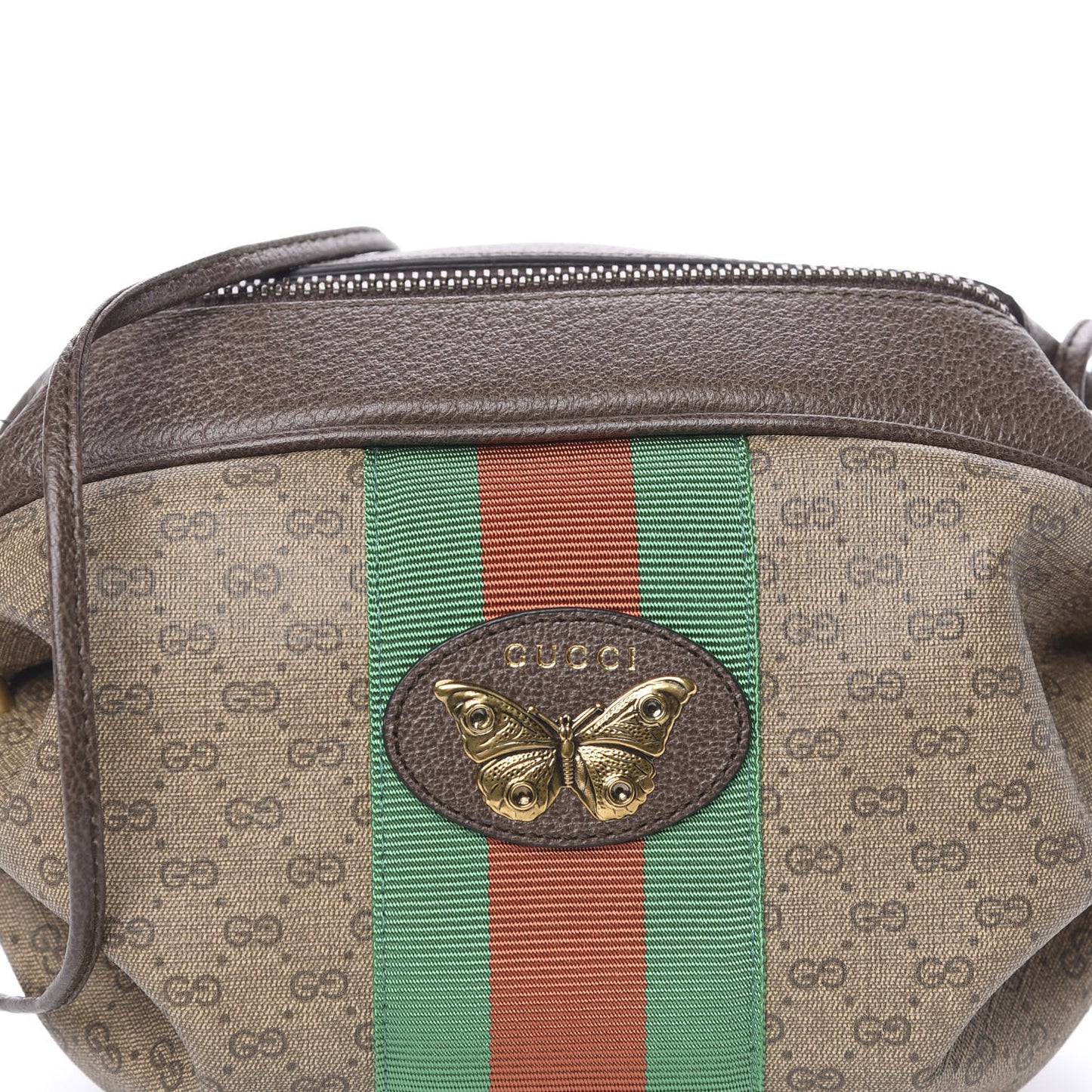 Mini Vintage GG Supreme Monogram Web Butterfly New Candy Crossbody Beige New Acero