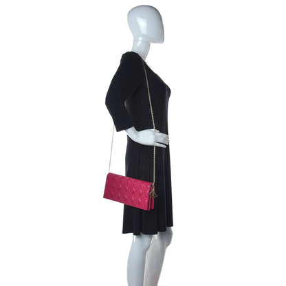 Christian Dior Lambskin Cannage Lady Dior Clutch Fuchsia 2 of 12
