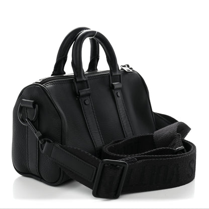 Louis Vuitton Grained Calfskin Aerogram Keepall XS Black 2 of 8