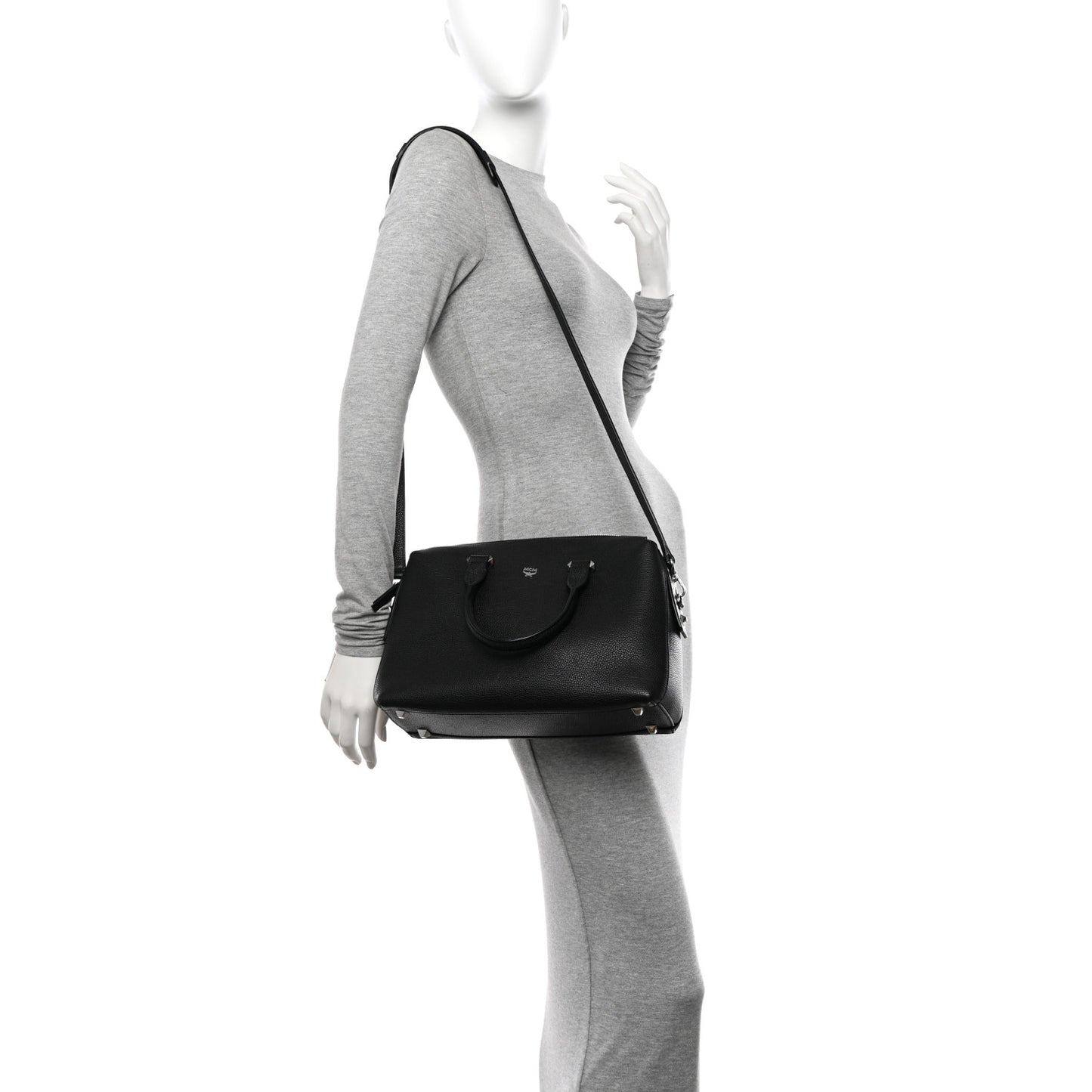 Grained Calfskin Medium Ella Boston Black