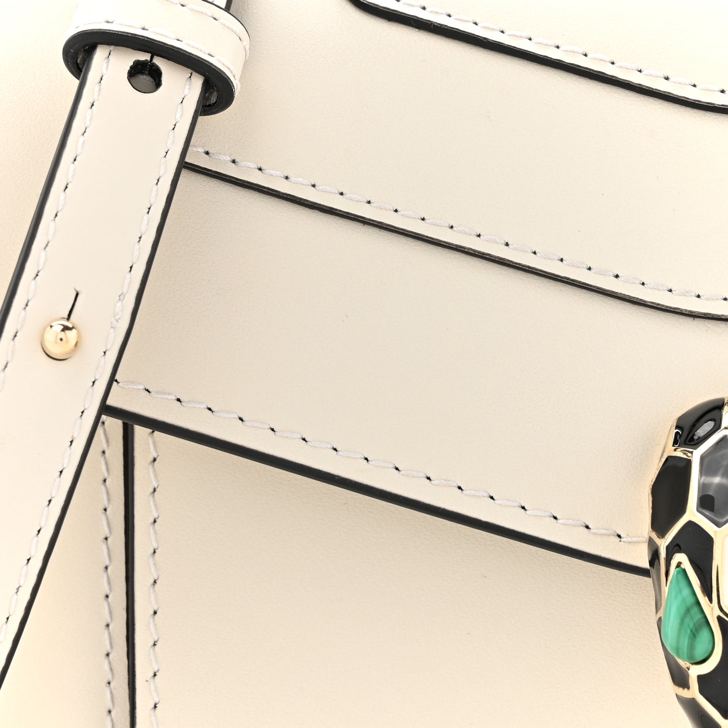 Calfskin Serpenti Forever Small Crossbody Bag White Agate