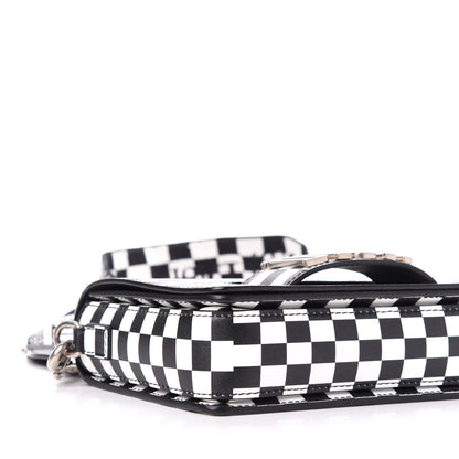 Christian Dior Smooth Calfskin Checkered Dio(r)evolution Flap Bag Black White 9 of 11
