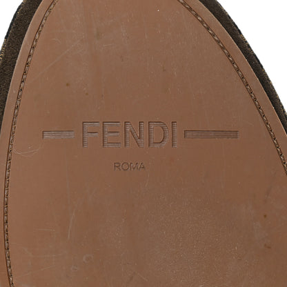 Fendi Fabric Jacquard Nappa FF Slippers 39 Tobacco Moro Black 6 of 9