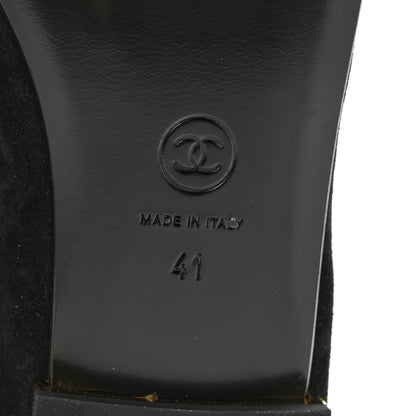Chanel Suede Patent Cap Toe CC Mary Jane Flats 41 Black 7 of 9