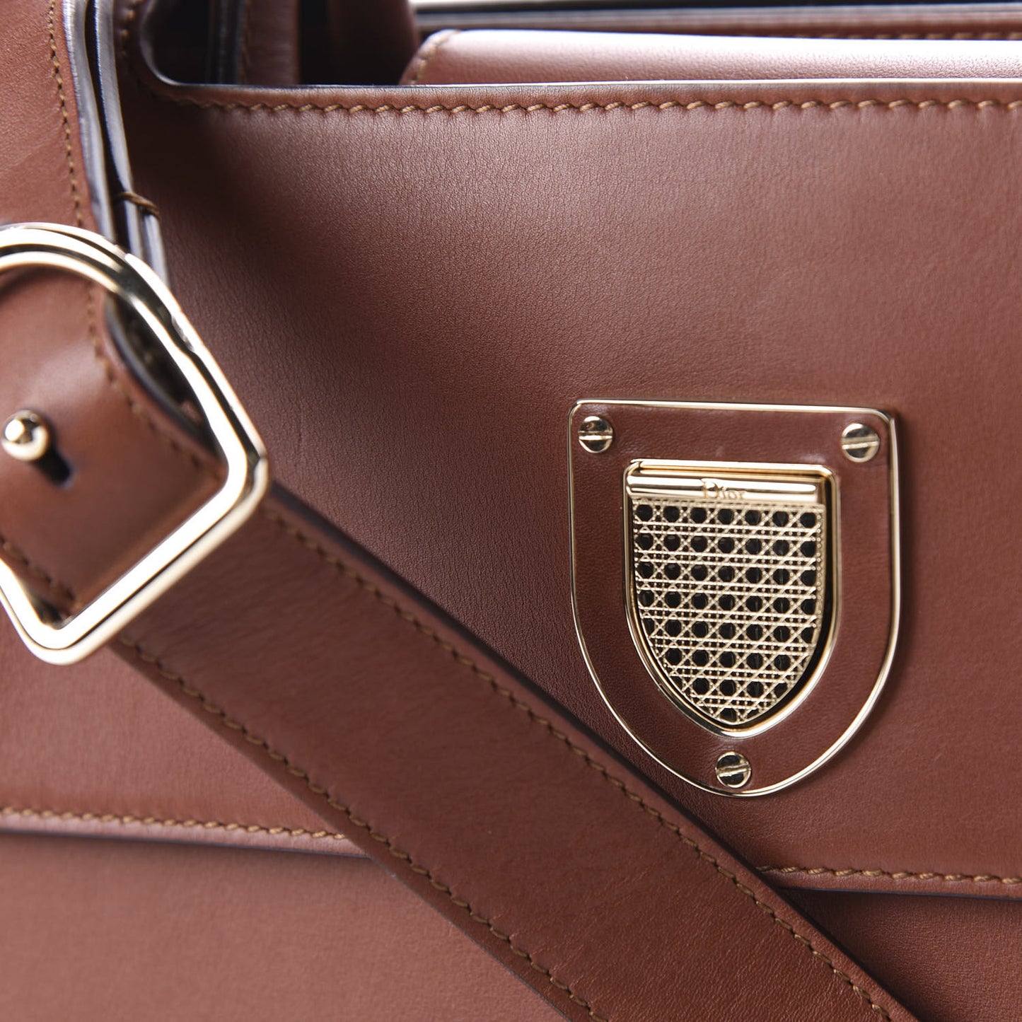 Smooth Calfskin Medium Diorever Flap Brown