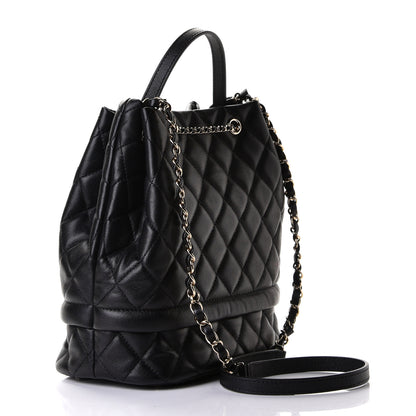 Chanel Caviar Quilted Large Rolled Up Bucket Drawstring Bag Black 2 of 5