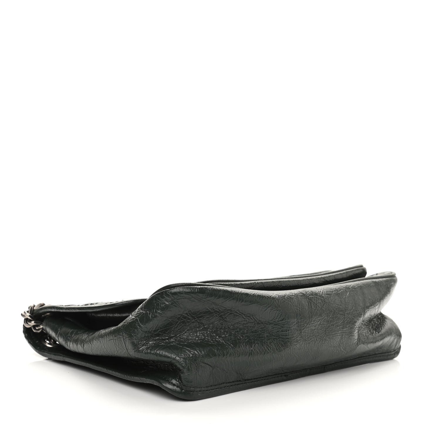 Crinkled Calfskin Matelasse Monogram Medium Niki Chain Satchel Military Olive