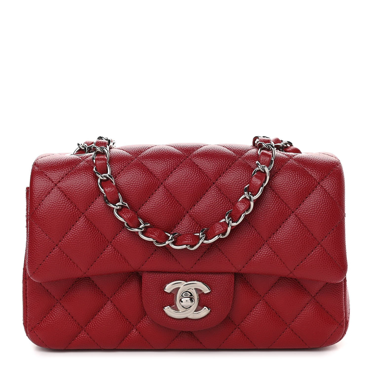 Chanel Caviar Quilted Mini Rectangular Flap Dark Red 1 of 11