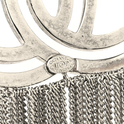 Chanel Crystal Chain Fringe CC Brooch Silver 3 of 3