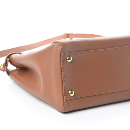 Fendi Vitello Morgan Shiny Nappa Medium Peekaboo Iconic Satchel Cuoio Bluette 9 of 10