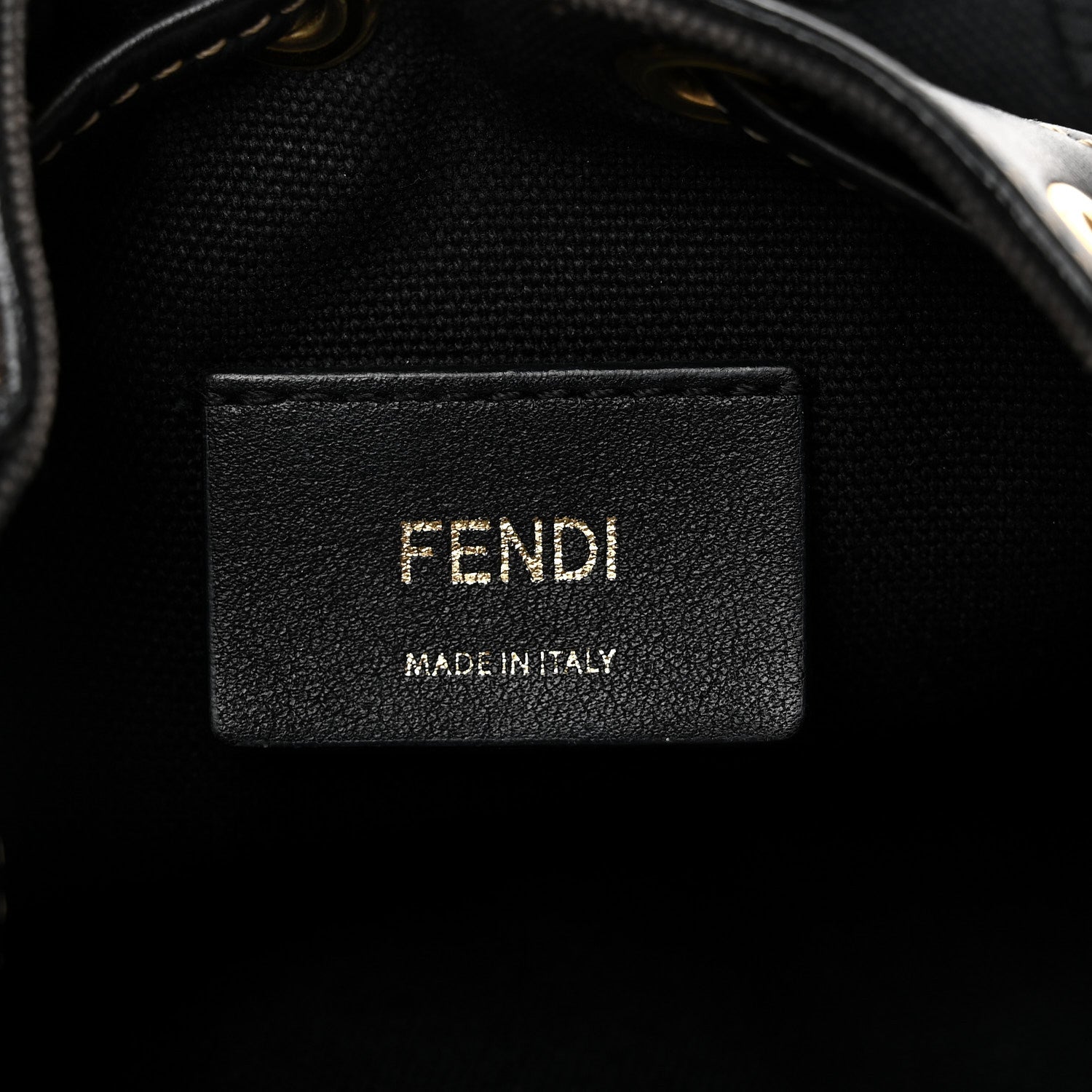 Fendi Canvas Vitello King F is Fendi FF Embroidered Mini Mon Tresor Bucket Bag Black 5 of 9