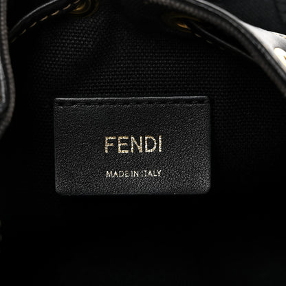 Fendi Canvas Vitello King F is Fendi FF Embroidered Mini Mon Tresor Bucket Bag Black 5 of 9
