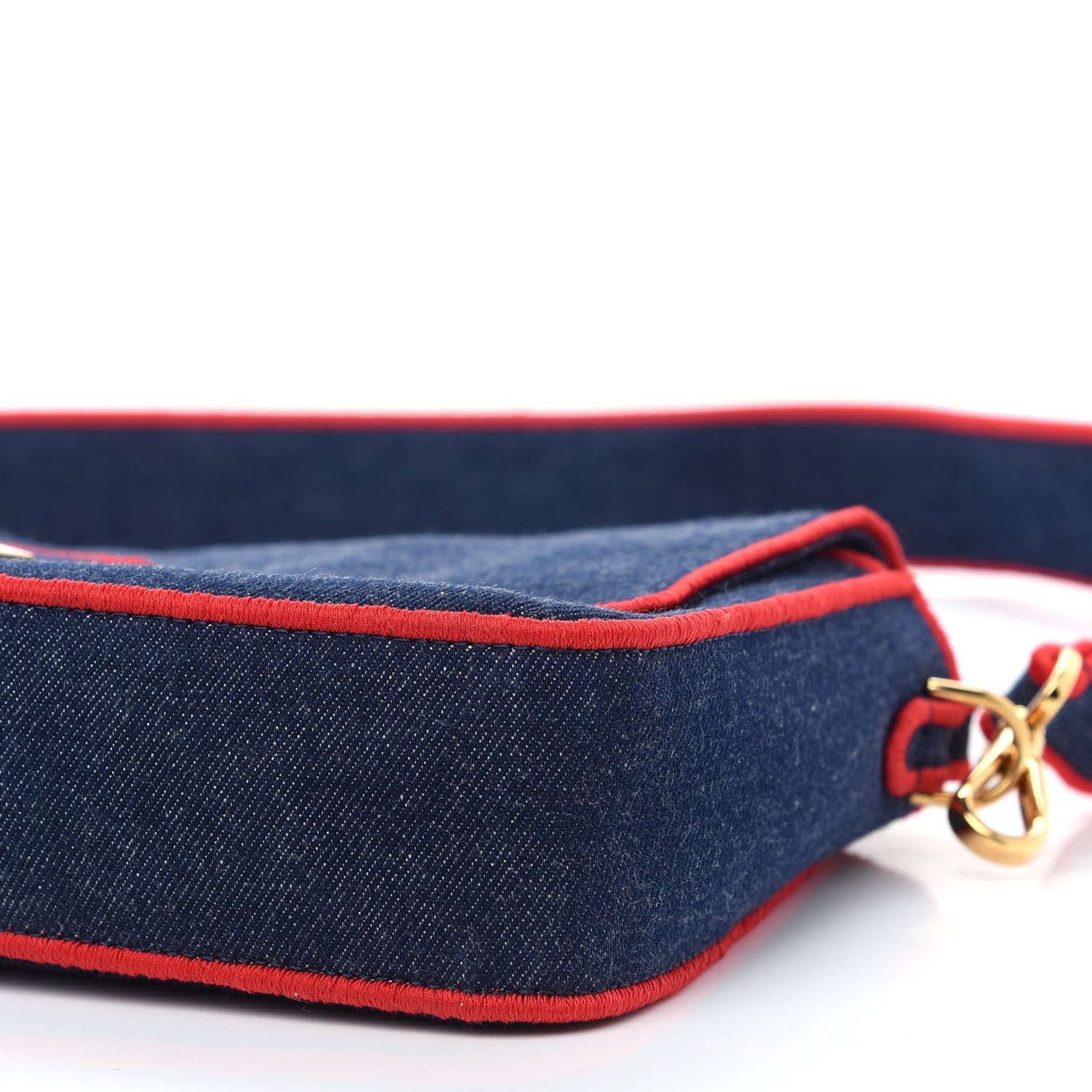Fendi Denim Large Baguette Blue Rosso 7 of 8