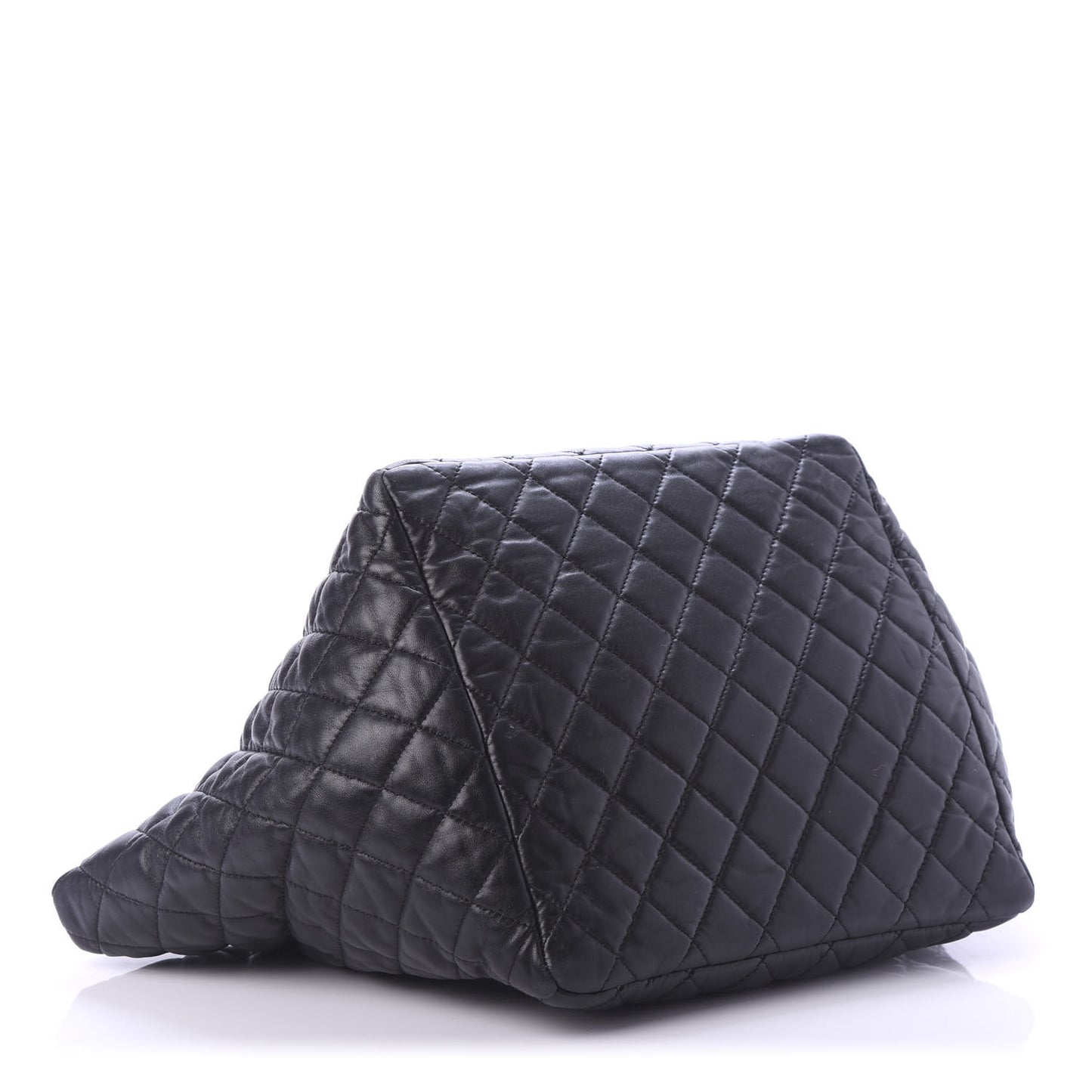 Lambskin Quilted Week End on Mars Tote Black