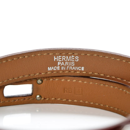 Hermes Chamonix Kelly Double Tour Bracelet S Rouge Garance 4 of 7