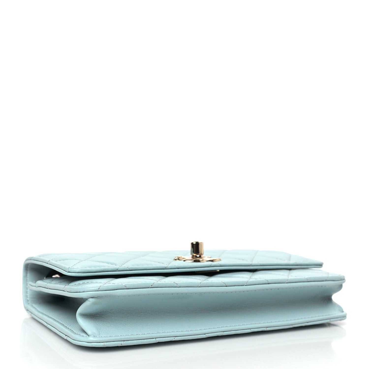 Chanel Lambskin Quilted Trendy CC Wallet On Chain WOC Light Blue 4 of 11
