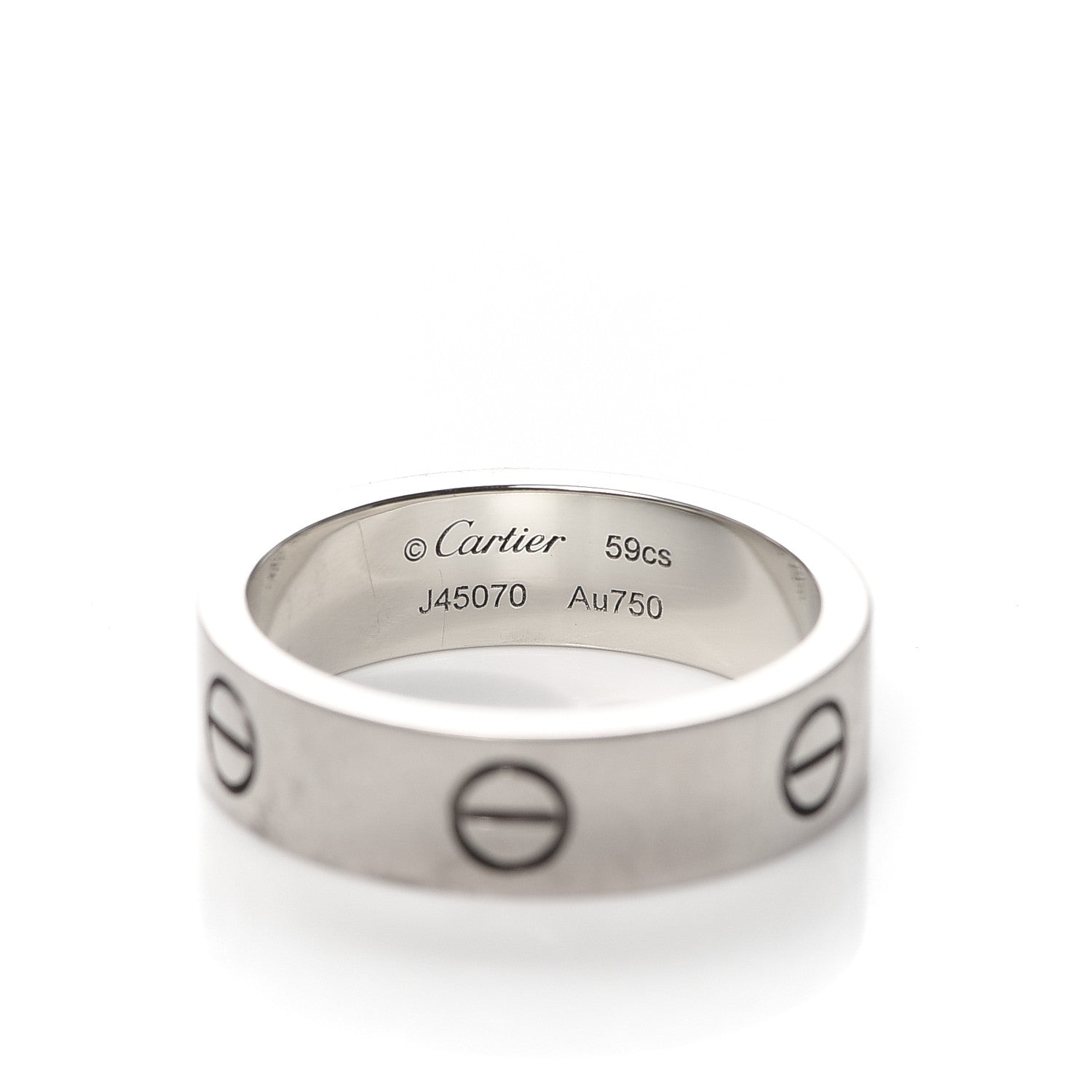 Cartier 18K White Gold 6mm LOVE Ring 59 8.75 4 of 4