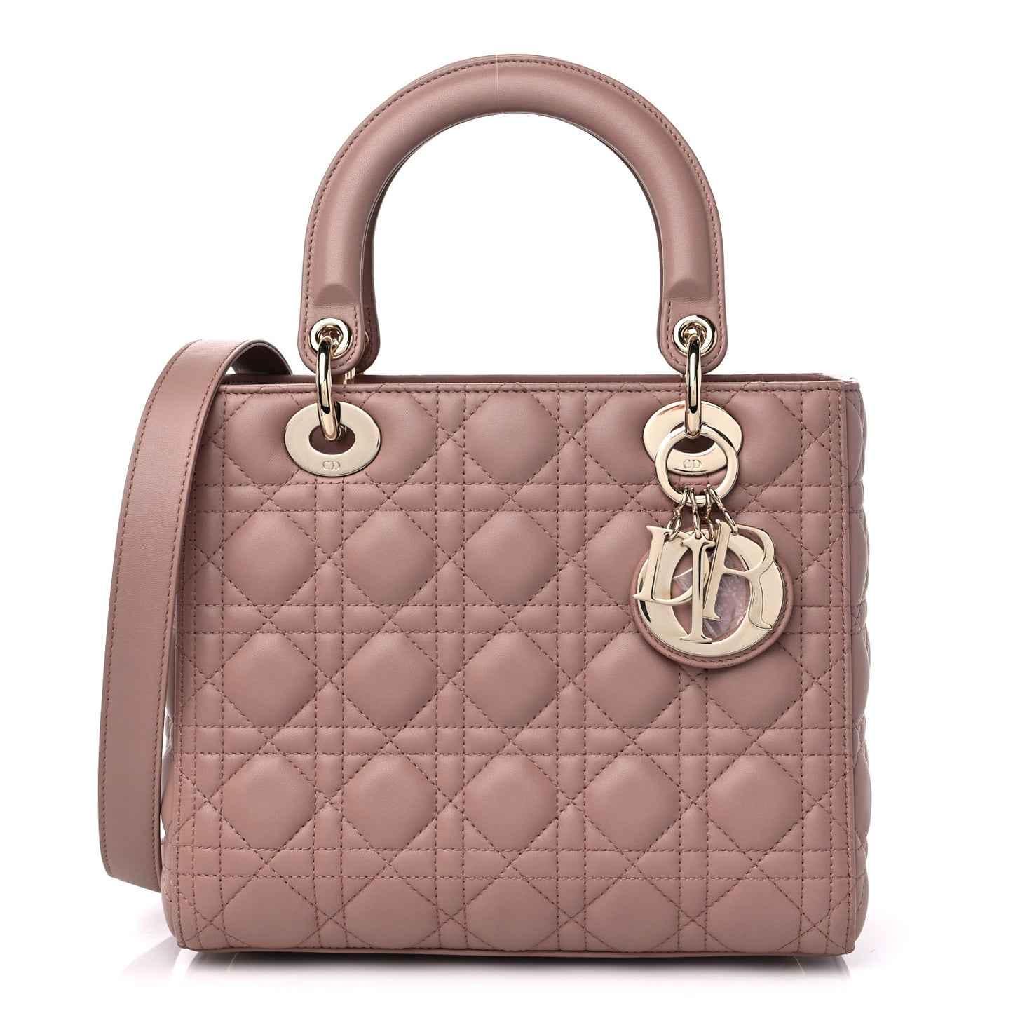 Lambskin Cannage Medium Lady Dior Blush