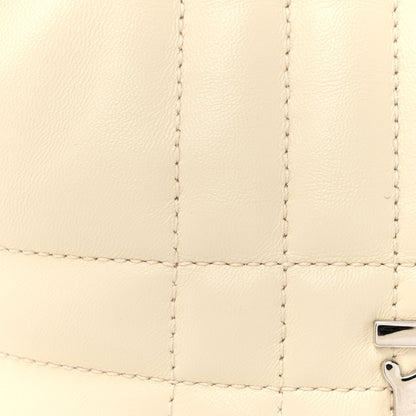 Burberry Lambskin Quilted Small Crescent Lola Bag Pale Vanilla 9 of 15