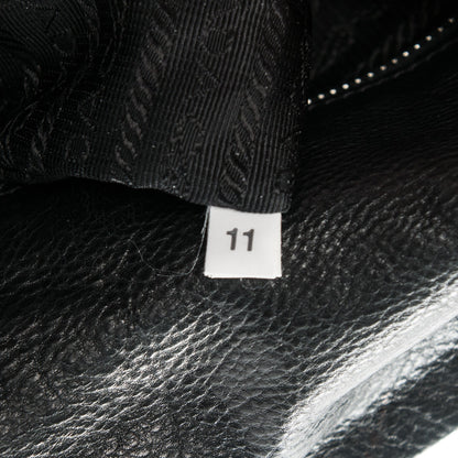 Prada Royal Calf Easy Foldover Pushlock Satchel Black 7 of 8