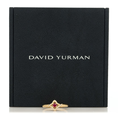 David Yurman 18K Yellow Gold Diamond Ruby 9mm Venetian Quatrefoil Ring 52 6 5 of 5