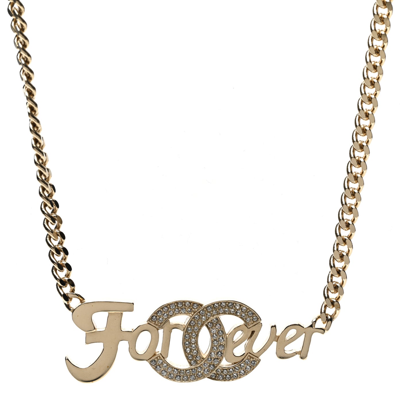 Crystal CC Forever Necklace Gold