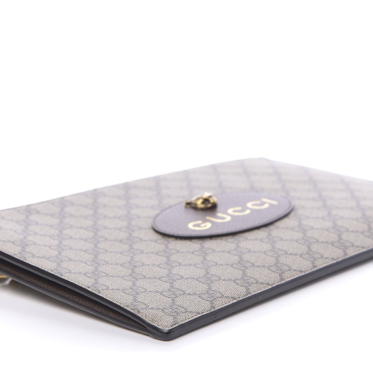 GG Supreme Monogram Neo Vintage Zip Wristlet Pouch Beige New Acero Crop