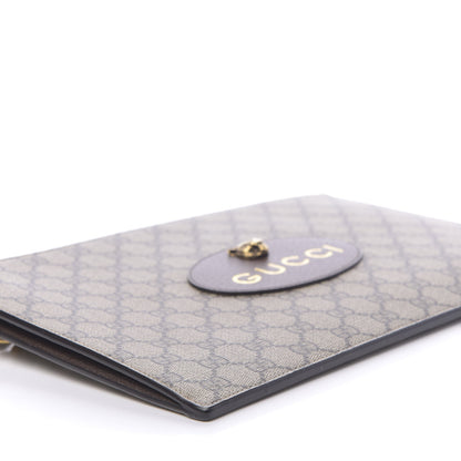 Gucci GG Supreme Monogram Neo Vintage Zip Wristlet Pouch Beige New Acero Crop 14 of 17