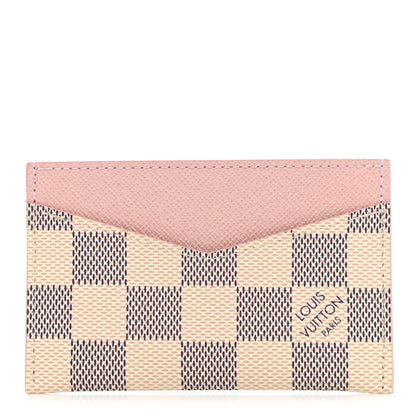 Louis Vuitton Damier Azur Daily Card Holder Rose Ballerine 1 of 7