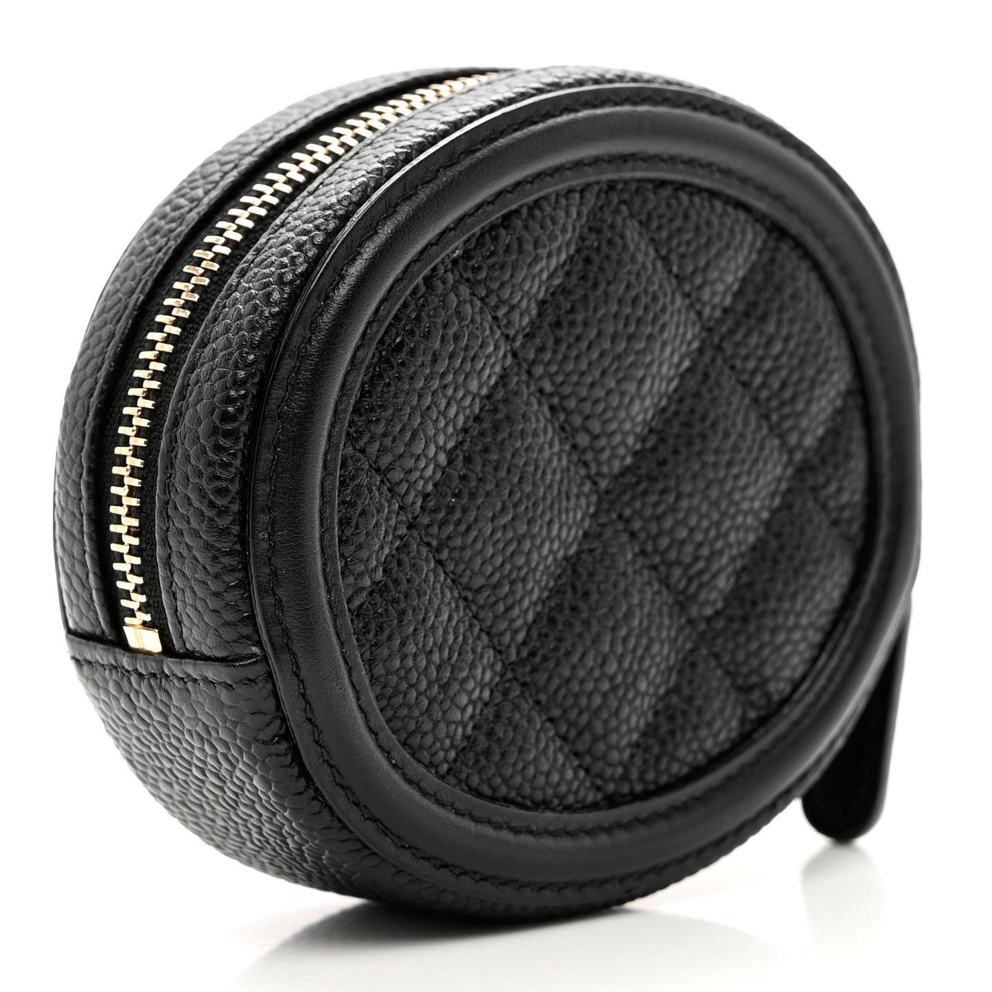 Caviar Quilted Filigree Zip Around Classic Coin Purse Black