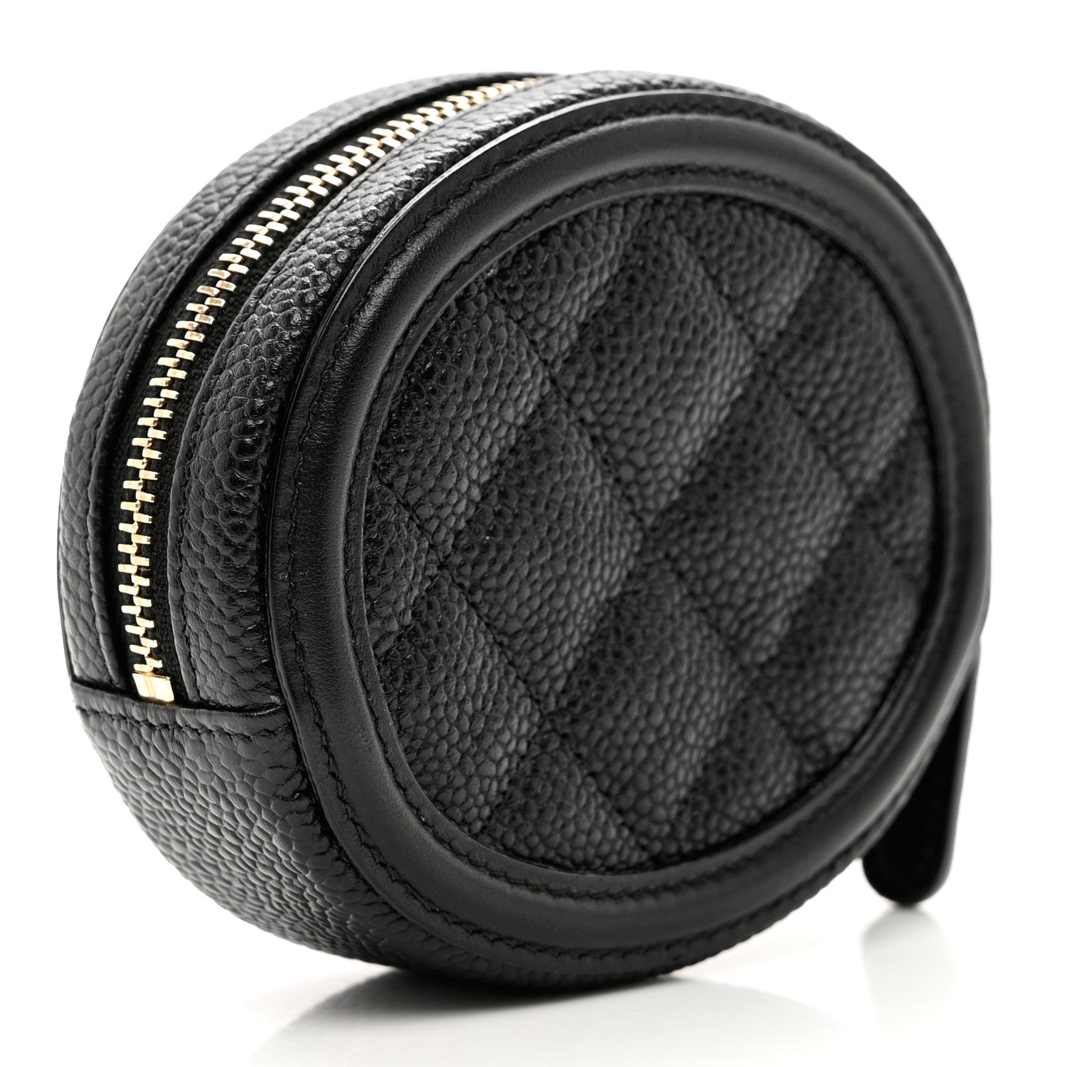 Chanel Caviar Quilted Filigree Zip Around Classic Coin Purse Black 3 of 9