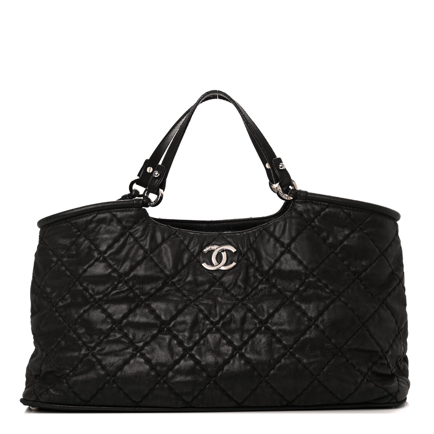 Chanel Iridescent Calfskin Quilted Small Sea Hit Tote Black 1 of 4