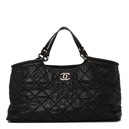 Chanel Iridescent Calfskin Quilted Small Sea Hit Tote Black 1 of 4